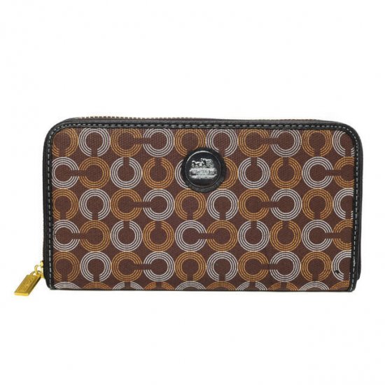 Coach Op Art Large Brown Wallets DVX | Women